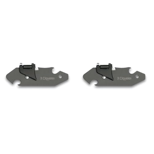 3Claveles 500 - Abrelatas explorador pavonado, Acero, Gris (Paquete de 2)