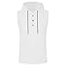 Aniywn White Tank Tops Men with Hooded Sleeveless Workout Quarter Button Shirts Summer Beach Athletic Fit Gym Tees Shirts