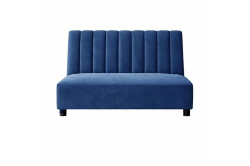 Image of Rosebell Sofa Set with Ottoman Combo 2 Seater Sofa Set with Matching Footrest for Living Room & Bedroom,Office, Guest Room - Blue Color