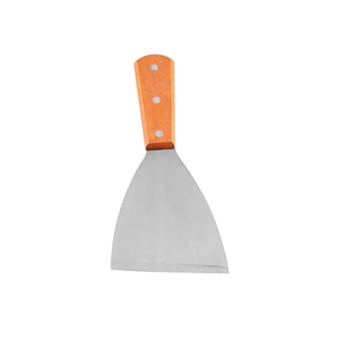 PRETYZOOM Cooking Triangle Spatula Wood Handle Non-stick Pan Turner for Steak Fish Silver