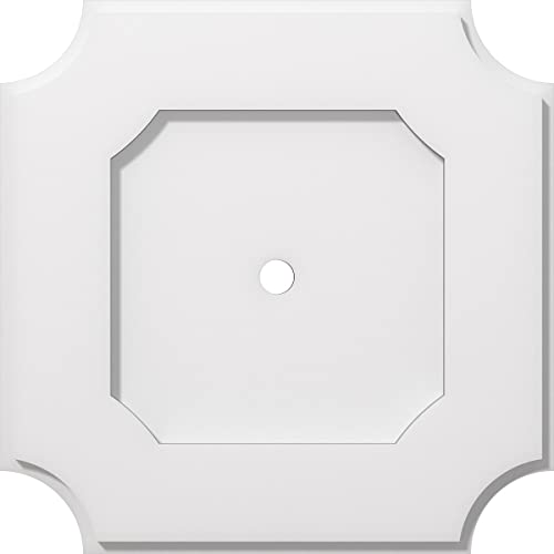 Image of Ekena Millwork CMP16LE-01000 Locke Architectural Grade PVC Contemporary Urethane Ceiling Medallions 16 inchOD x 1 inchID x 9 1 /2 inchC x 1 inchP