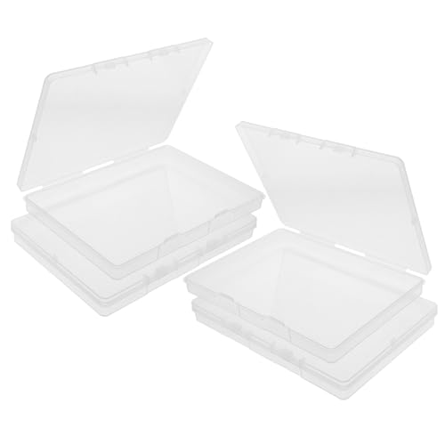 KHBUAB Kunststoff Dokumentenhalter 4 Stück A6 Transparent Staubdichte Aufbewahrungsbox für Impfbuch und Ausweishüllen Organizer für Wichtige Dokumente im Familienhaushalt