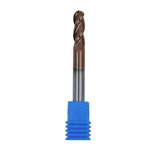 Image of 1 /4in Ball Nose Solid Carbide End Mill for Aluminum,37 Degree Helix,3 Flute,ZRN Coated Bits Tool for Aluminum and Other Non-Ferrous Materials