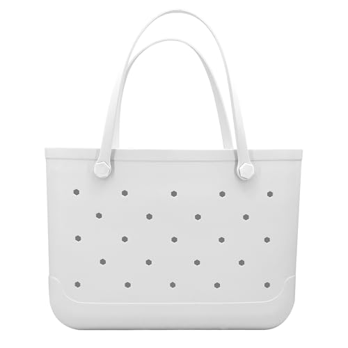 CXY Rubber Beach Bag, Waterproof Travel Tote bag for Women Outdoor Summer Beach Tote Washable Bag Open Handbag for Daily