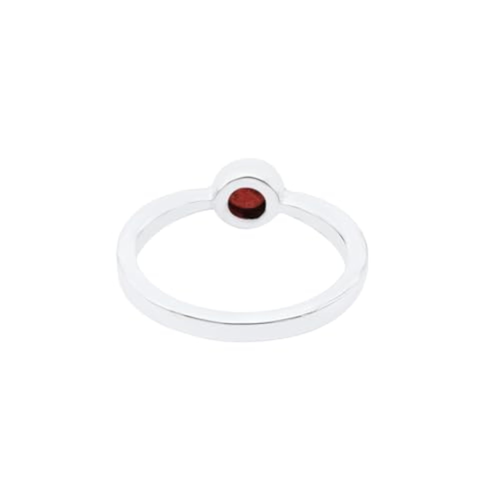 Natural Red Ruby Bezel Setting Ring in 925 Sterling Silver, Dainty Gift