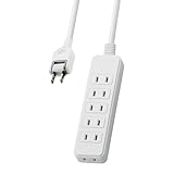 エレコム(ELECOM) 電源タップ ほこり防止シャッター 6個口 2m ホワイト T-ST02N-2620WH