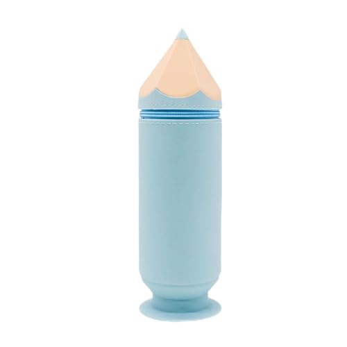 ARUNASO Estuche para lapices Estuche for lápices de Regreso a Clases con Ventosa de Silicona, Estuche for lápices 3D de Gran Capacidad for niños y niñas Adolescentes. pequeño(Light Blue)