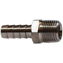 MIDLAND INDUSTRIES 32018SS Straight Adapter, 1/2-in Hose Barbed x 3/4-in MIP, Stainless Steel