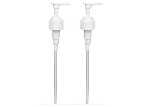 White Soap and Lotion Pump, Fits Most 32oz Castile Soap Bottles, 28/410 Neck, 5cc Dispensed Per Pump (2 Pack)