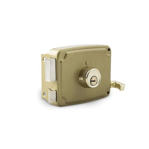 Cerradura sobreponer dorada 120mm.izqda.