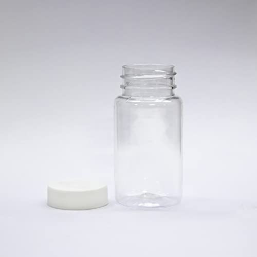 Image of Patco - 100ml PET Empty Transparent Bottle - For Ayurvedic Powder Storage, Capsules & Tablets Store Bottle /Air Tight Container (Pack of 100)