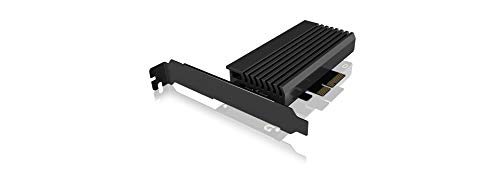 ICY BOX PCI Express Card, M.2 NVMe SSD to PCIe 4.0 Adapter, Cooler, LED Lighting, M-Key, 2230, 2242, 2260, 2280, Black, IB-PCI214M2-HSL
