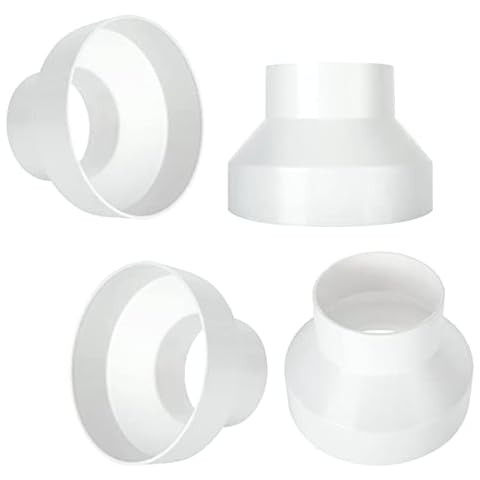 2PCS AKOLAFE 150mm to 100mm Reducer Ducting Reducer, 6 to 4 Inch Duct Pipe, 150mm Ducting Connector, Ducting Joint to Connect Round Duct Pipe or Extractor Fans Reducer Cover