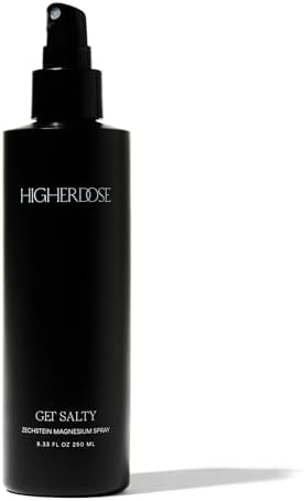 HigherDOSE GET Salty Body Spray - Purified Water & Magnesium Salt Spray - Topical Sea Salt Spray for Muscle Recovery, Mood Support & Hormone Balance - Relax and Absorb Electrolytes (8.33 Fl Oz)