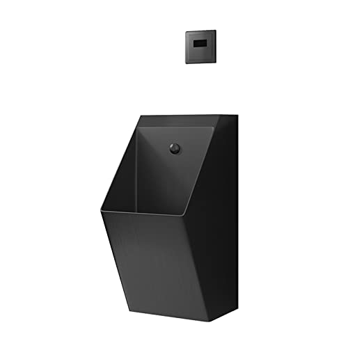 OTQEFTN Urinal, Wall-Mounted Automatic Induction Flushing Men's Standing Drainage Urinal, Smart Flushing Metal Urinal(