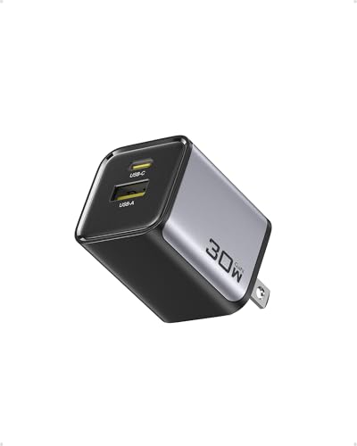 PISEN 30W USB C Charger - 30 Watt Dual Port PD QC 3.0 GaN Charging Block, 30W USB C Wall Charger, 2-Port 30 Watt Charging Block for iPhone 16/15/14/13 Series, Samsung, Pixel, iPad (Cable Not Included)