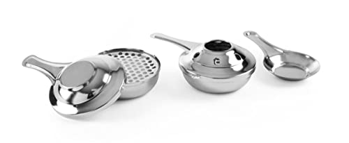 HENDI Fondue Brenner, für Brennpasten, Fondueanzünder, Pastenbrenner, geeignet für Fondue-Brenner Brennpaste, ø90mm, 2 Stück, Edelstahl Cover