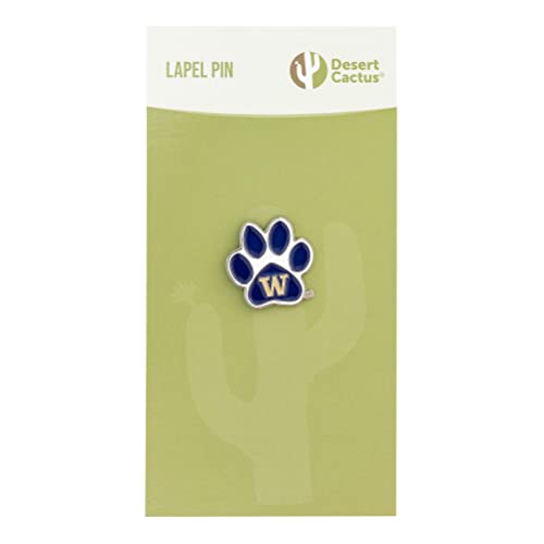 Image of Desert Cactus University of Washington Lapel Pin UW Huskies Made of Metal for Formal Wear, Bag and Hat Jewelry, and Tie Tack