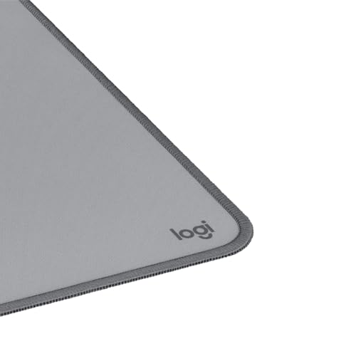 Logitech Desk Mat - Studio Series, Multifunktionale große Unterlage, Erweiterte Mausmatte, Anti-Rutsch-Gummiboden, Spritzwassergeschützt, Langlebig - Grau