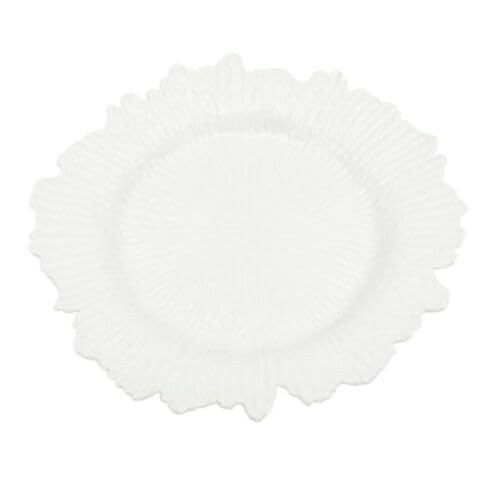 Set de 24 platos cargadores plásticos decorativos 13" blanco miniatura 3