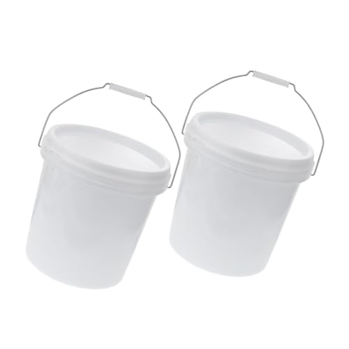 MAGICLULU 2 Piezas Barril de Almacenamiento Sellado Largo Exterior Mangos Plegable balde pequeño Cubos de fregona para el hogar Cubo de Limpieza portátil Cubo de plástico el plastico