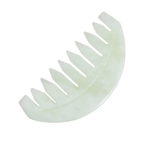 POPETPOP 1pc Massage Comb Jade Hairbrush Guasha Facial Guasha Tool Face Massage Hair Comb Massage Jade Board Face Massage Tools Gua Sha Tools for Face White Massage Board Round Head Miss