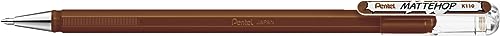 Pentel Mattehop 1.0mm Gel Roller Brown - Pack of 12, 1 count (Pack of 12)