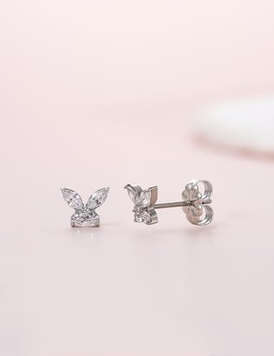 Limerencia F136 Pure Titanium Hypoallergenic Earrings Dainty Butterfly CZ Cluster Minimalist | G23 Implant Grade Piercing Fashion Jewelry For Sensitive Ears2