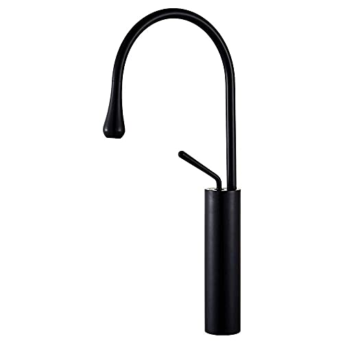 Grifo de la cocina negro giratorio 360 para fregadero con agua fría y caliente