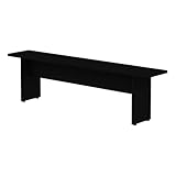 Manhattan Comfort Nomad 67' Dining Bench Indoor and Outdoor Use, Kitchen, Breakfast Nook, 2 Person Seating, Modern Rustic and Farmhouse Chic Design with Wood Grain Finish, Bench, Black