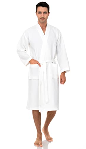 TowelSelections Men’s Waffle Bathrobe Lightweight Spa Kimono Bath Robe