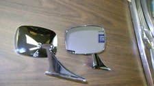 Rearview mirror, outside, rectangular, fits either side LH or RH. This is a single mirror. Picture shows both sides of mirror. Chevelle 70-72
