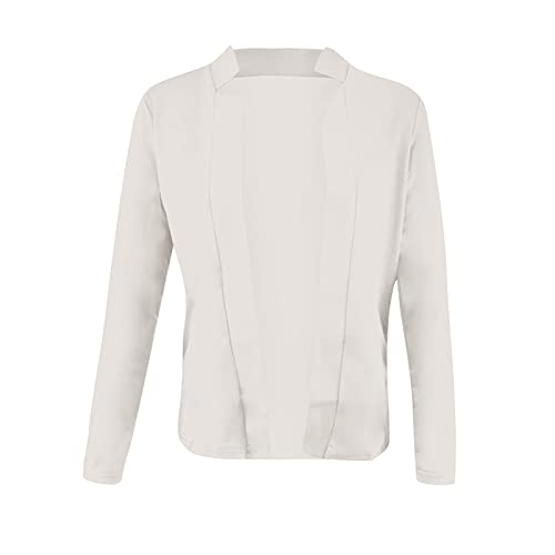 Blazer feminino casual de escritório sólido para mulheres da moda, 1 - Branco, XX-Large