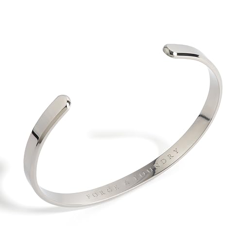 Forge & Foundry Men's Minimalist Titanium Cuff Bracelet | Versitile Unisize Waterproof | Design-Led Artisan Jewelry, from London | Ravick