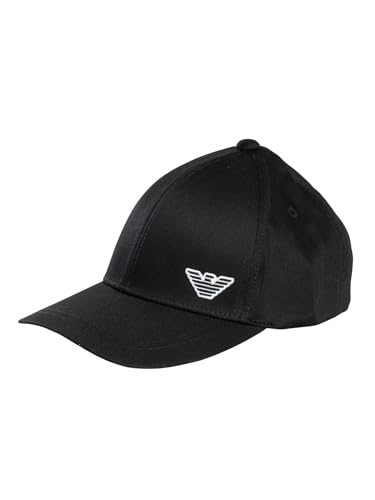 Emporio Armani Hombre Gorra De Béisbol con Logo, Black, One Size