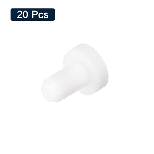 Image of uxcell 20 Pieces White Rubber Stopper, S3.5 Waterproof Plug Holes for 3.5mm / 0.14 inch Hole