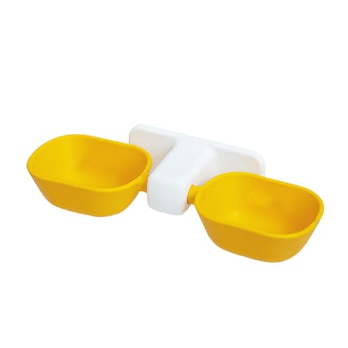 Hohopeti 壁掛け式ペット用ダブル給餌ボウル 製 耐久性 猫 犬 小動物適用 食べやすい設計 労力軽減便利フィーダー