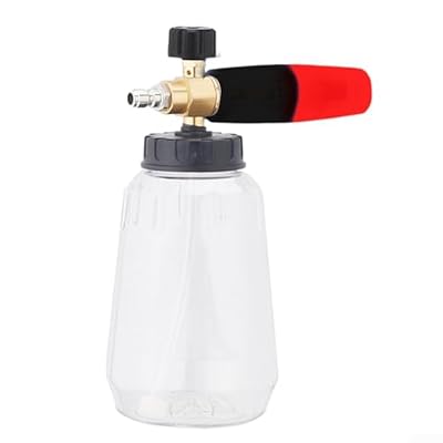 Shophubio Pressure Washer Foam with 1/4 Quick Connect, 1L Soap Bottle for Car Truck Boat, Adjustable Nozzle Foamer Pot Attachment(Red Black 1L)