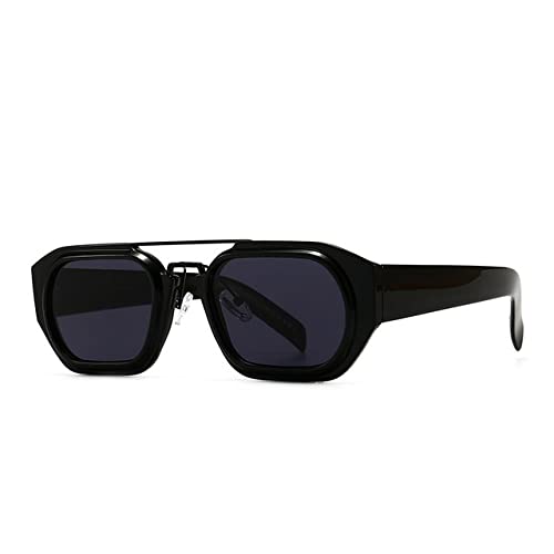 Lunettes de soleil UV400 à double ponts carrés pour une protection style rétro