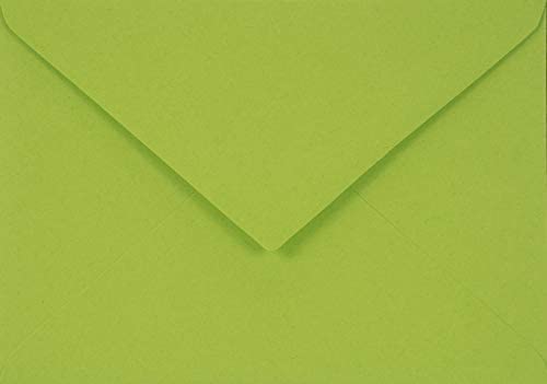 Netuno 100 Green Coloured envelopes DIN C6 114x162mm 4.49x6.39 inches 115gsm Sirio Color Lime Pointed gummed Flap no Window for Wedding Invitations Birthday Greeting Cards Flyers Christmas vouchers — image 1