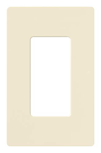 Image of Lutron Claro Light Switch Cover Plate, 1 Gang Wallplate, for Decorator Light Switches, Rocker Light Switch Cover, Outlet Cover, Screwless Switch Plate Cover, Gloss, CW-1-AL, Almond