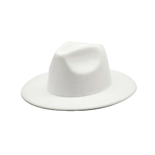 Chapeau fedora en feutre pour femmes avec grand bord plat vintage en saison automne hiver