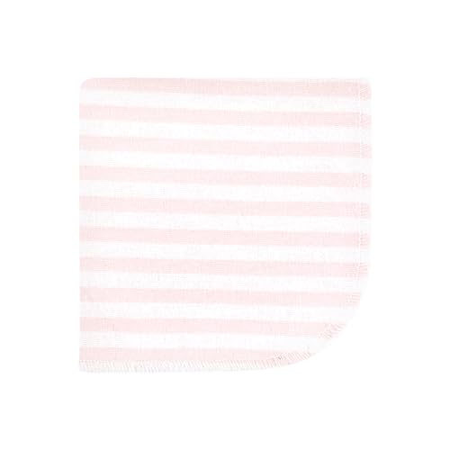 Image of Hudson Baby Unisex Baby Flannel Cotton Poly Washcloths, Pink Bows 10 Pack, One Size