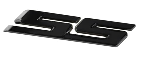 Image of MMUNNA 2pcs SS Emblems Metal 3D Side Trunk Badge Decal Sticker Logo Replacement for Camaro SS Series Truck (Black)