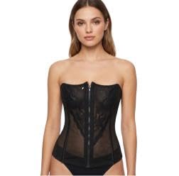 Women's Fully Ribbed Trans Net Corset with Zip Closure & Bra Hook Support | Lightweight Breathable Corset Top for Bridal Wear, Party, Club, Costume, Fashion Styling & Photoshoots-picture-16