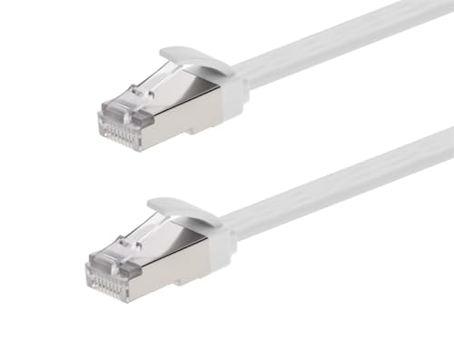 Cable patch Ethernet Cat6A plano 20 ft blanco miniatura 1