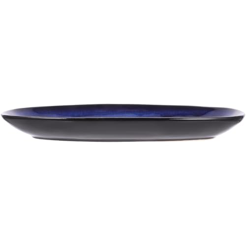 Plato de cerámica pequeño azul para sushi y snacks miniatura 1