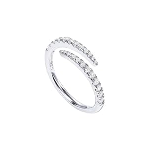 PAVOI 14K Gold Plated Cubic Zirconia Open Twist Eternity Band for Women