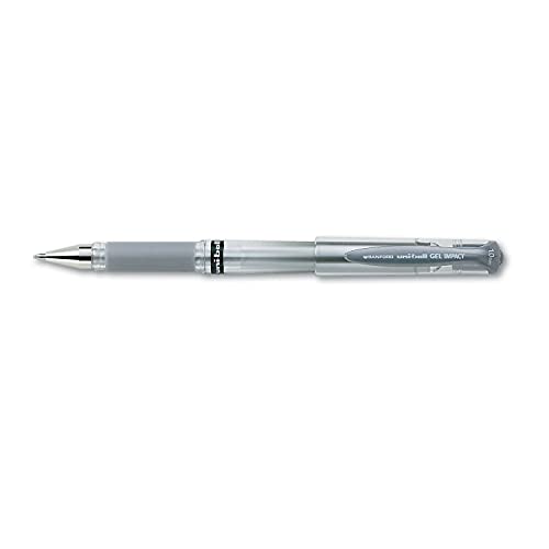 Bolígrafo uni-ball Gel Impact Roller Ball Plata Mediano miniatura 3