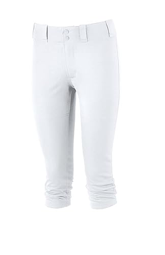 Pantalon softball Mizuno blanc pour les matchs et entraînements des jeunes filles en club